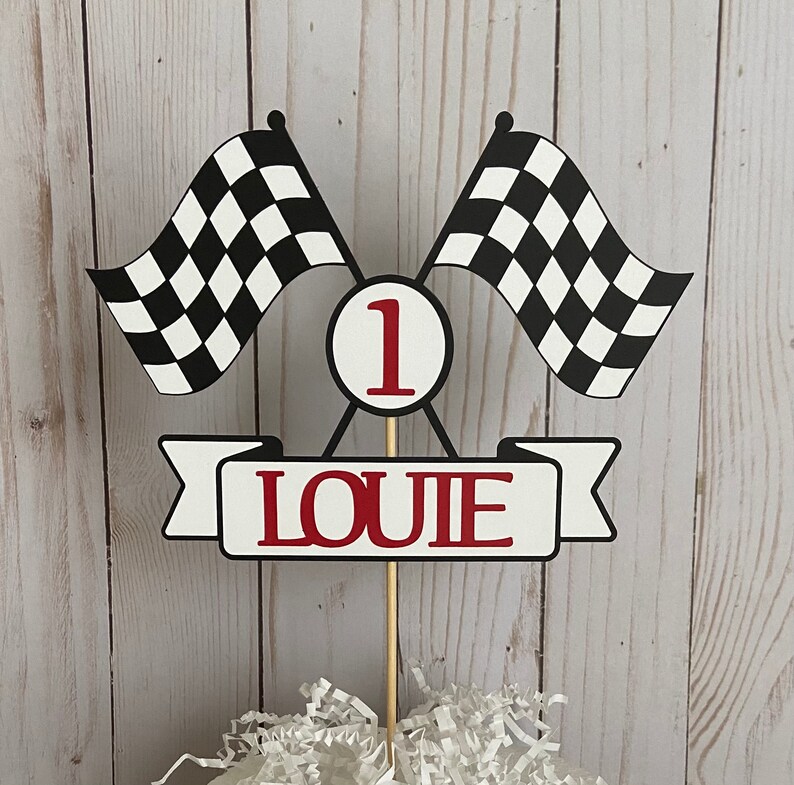 Race Car Birthday Cake Banner. Race Car Number Cake Topper. Etsy