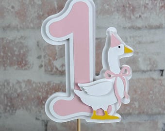 Silly Goose 1st Birthday Smash Cake Topper. One Silly Goose 1 Cake Topper