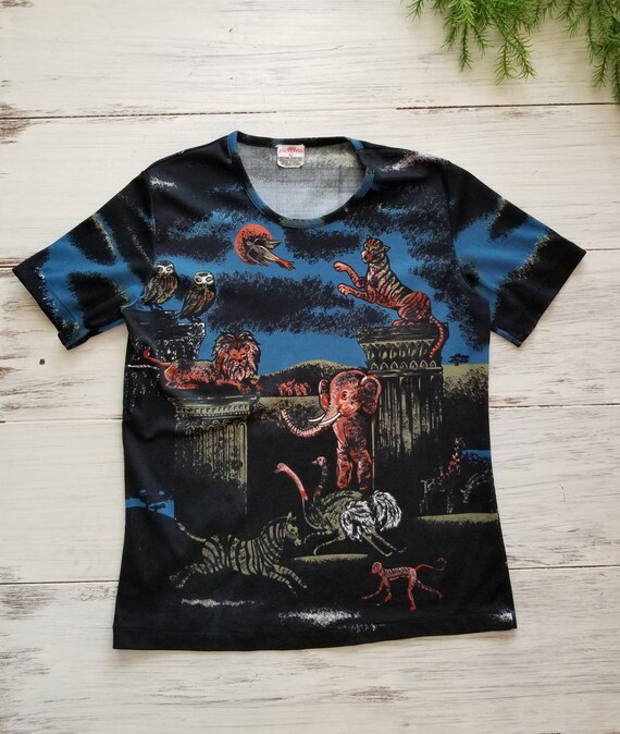 60's Animal Kingdom Dynasty Top Large Top Polyeste