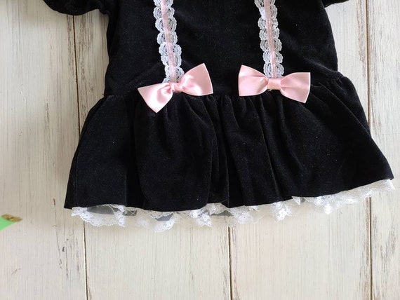 Vintage Velvet Lace Ruffles and Bows 24M Baby Dre… - image 5