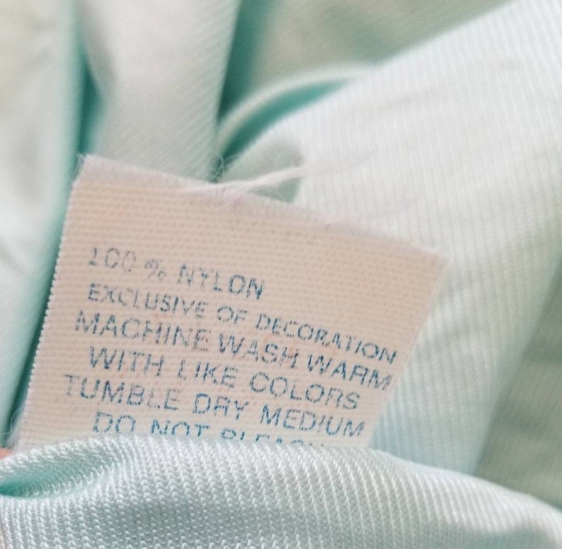 Vintage Nylon Short Light Blue Nightie Large