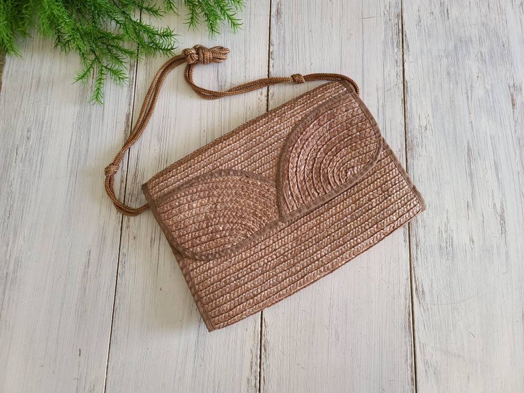Vintage Straw Clutch by Waves Tandem Bags of California Etsy