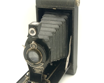No. 3A Folding Pocket Kodak, Large Antique Folding Camera, Kodak Folding Camera, Photographer Gift, Camera Decor, Old Leather Camera C1562