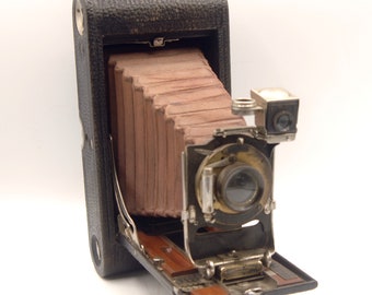 No. 3A Model B2 Pocket Kodak Folding Camera, Large Antique Folding Camera, Photographer Gift, Camera Decor, Old Leather Camera C1550