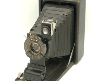 Vintage Premoette Sr. Camera, No. 1A Camera, 3x5 Plate Folding, Large Format Camera, Antique Wooden Bellows Camera, C1516