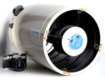 Lente enorme de la NASA, teleobjetivo de espejo para astrofotografía, lente Goerz vintage de 92,3" 2345 mm f/8, lente histórica de la era del Apolo 11, Saturno V