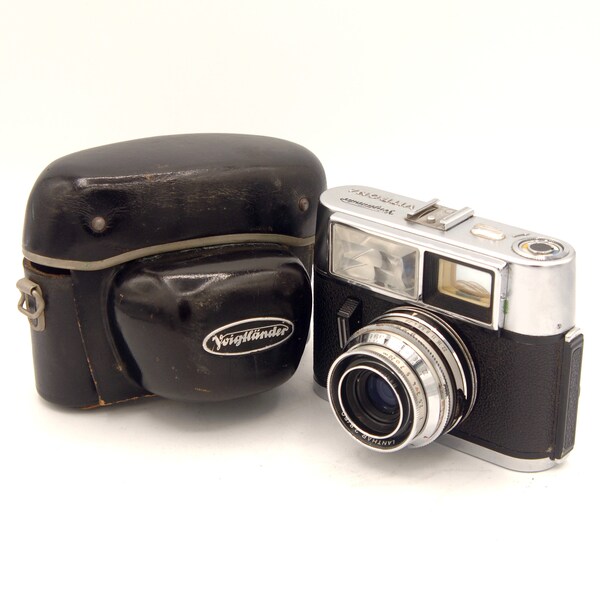 Vintage Voigtlander Vitrona 35mm Camera, 60s 35mm Film Camera, 50mm Lanthar Lens, Camera Leather Case, Unique Photographer Gift, C2002-F3