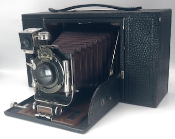 Vintage Rare Eastman Kodak No 4 Screen Focus Kodak Folding Camera with Lens, Red Bellows Camera, Antique Film Camera C1608