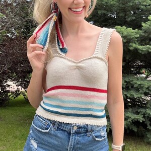 KNITTING PATTERN**Sweet Paulette Top Knitting Pattern Sweetheart Neckline Picot Strap Edging Summer Knit Pattern Fingering Weight Sock Yarn