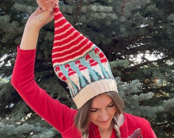 Tomten 'Tude Toque Knitting Pattern: Stocking Cap and Cowl Knit Pattern for Stranded Colorwork (PDF Pattern)