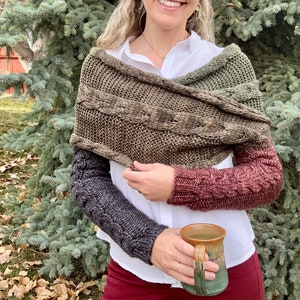 Sweater shawl with sleeves on sale