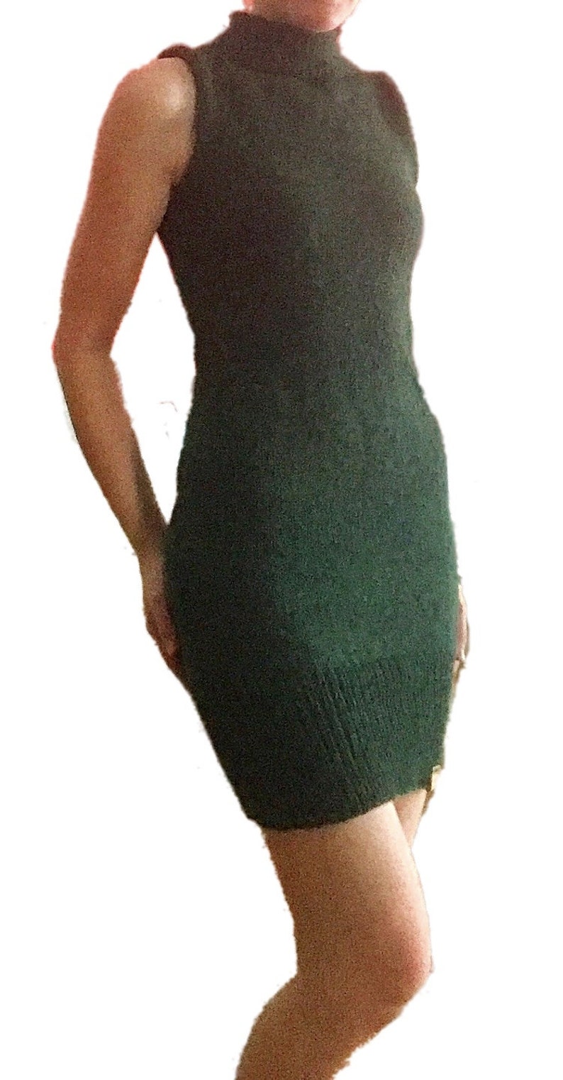 KNITTING PATTERN: Betty Babe Dress, Mini Skirt Sweater Dress Knit Pattern, Balloon Sleeve Sleeveless Boho Dress Sweater Turtle Neck image 7