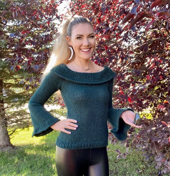 Off Shoulder Puff Sleeve Knitting Sweaters Off Shoulder Puff Sleeve Knitting Sweaters