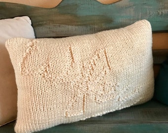 KNITTING PATTERN: Wifey & Hubby Scripted Pillow knitting pattern, wedding pillow knit, hubby and wifey pillow, beginner knit pattern, bride