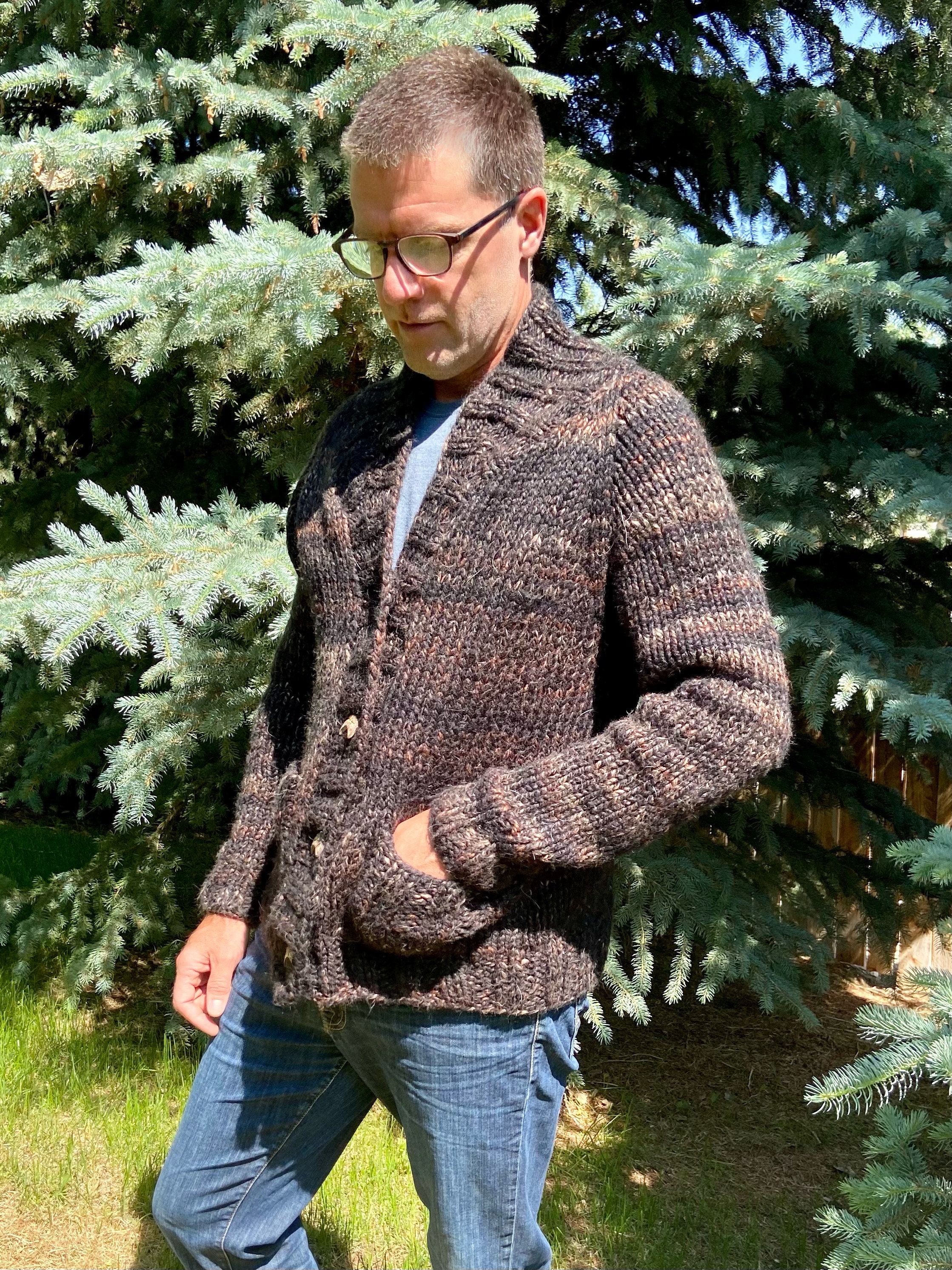Mountains and Stone Cardigan PATTERN: Chunky Knit Grandpa Sweater