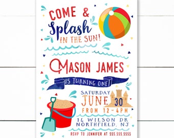 beach party invite etsy