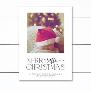 Vakantie geboorteaankondiging fotokaart, kerstgeboorteaankondiging, geboorteaankondiging vakantiekaart, eerste Noel- DIY/afdrukbaar