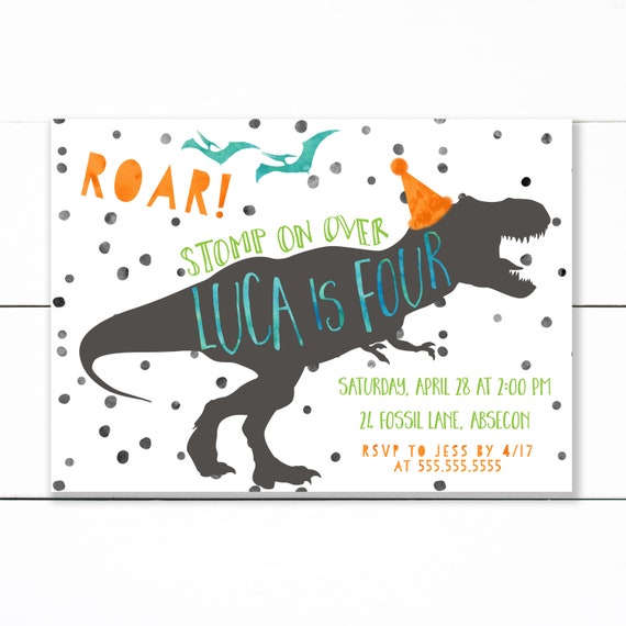 Carton Invitation Anniversaire Dinosaure Gratuit à Imprimer