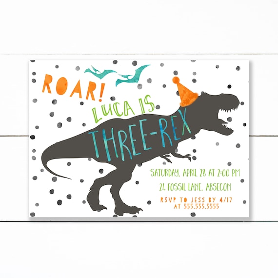 Invitation Danniversaire Dinosaure Inviter Anniversaire Etsy