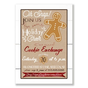 Cookie Swap-Party, Cookie Austausch, Urlaub Cookie Partei Einladung - Printable/DIY Dekoration