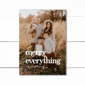 Minimalista archivo digital de la tarjeta de Navidad, tarjeta de fotos moderna de vacaciones modernas imprimible, tarjeta de vacaciones de la foto minimalista