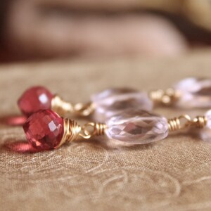 esperanza collection // rose quartz and rubellite quartz earrings