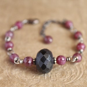 santuario collection // blue sapphire and ruby sterling silver bracelet