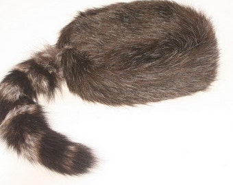 Gray Tail Coonskin Cap - Etsy