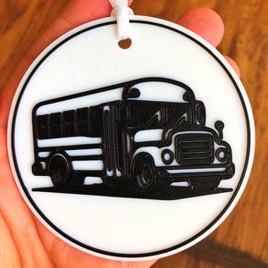 Bus Driver, School Bus - 3D Plastic Christmas Ornament - Gift Tag - Gift Accessory - Decoration