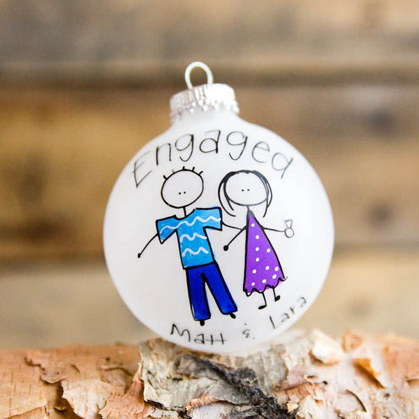 Engaged Couple - Christmas Ornament - Personalized for Free