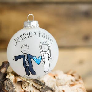 Just Married Bride & Groom Christmas Ornament Personalized for Free - Etsy