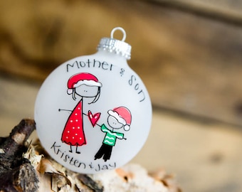 Mother/Father and Son/Daughter Christmas Ornament - Personalized for Free