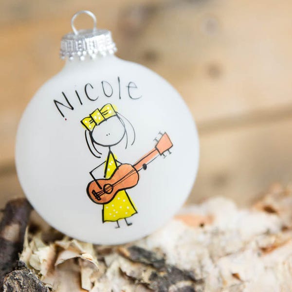 Guitar Player Christmas Ornament - Personalized for Free