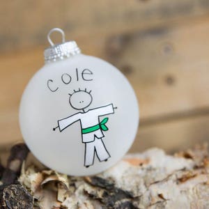 Personalized karate christmas ornaments