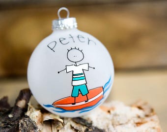 Surfer Christmas Ornament - Personalized for Free