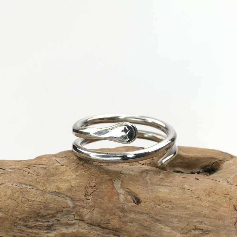 Sterling silver snake coil ring adjustable