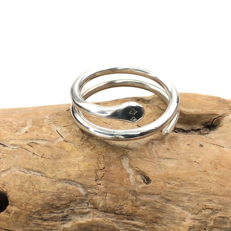 Sterling silver snake coil ring adjustable