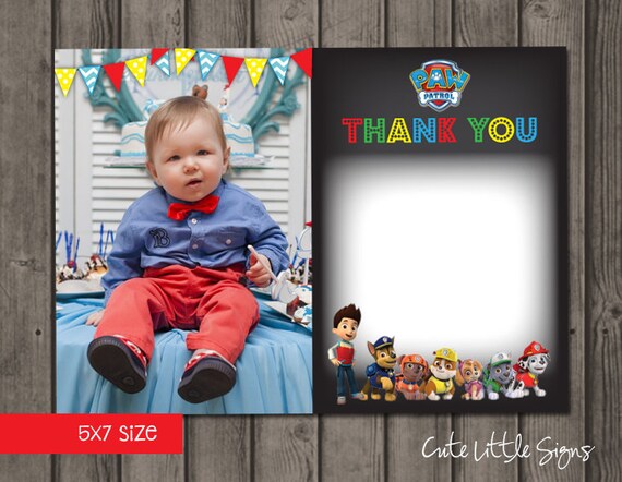 paw patrol blank birthday thank you note card digital download etsy paw patrol invitation template blank