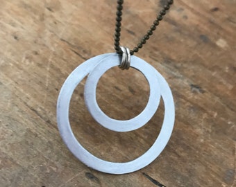 Brass and aluminum necklace "Combined"