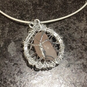 Rose Quartz, Tree of Life Pendant, Wire Wrapped, Tree of Life pendant