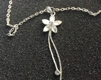 Vintage Crystal and Diamanté Flower Pendant, 1970s Pendant