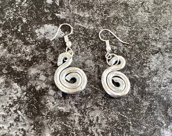 Celtic Spiral Earrings, Hammered Aluminium Earrings