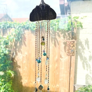 Sea Pottery and Seaglass Jellyfish Suncatcher