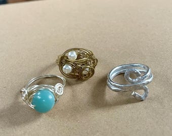 Bargain Bundle , Handmade Rings, Wire Wrapped Rings