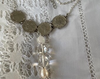 Lucky Sixpence Bib Style Necklace