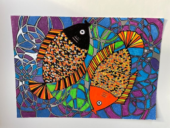 Yin Yang Fish Painting: Abstract Psychedelic Art
