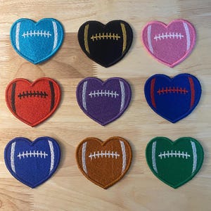 Iron-on Football Heart Patch / hat patch / football patch / embroidered patch