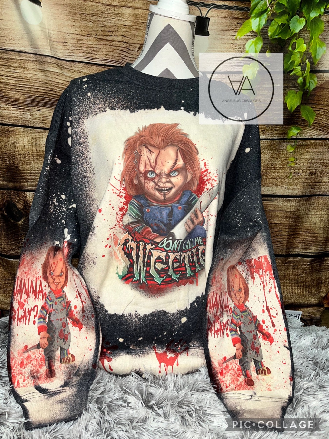 Chucky Halloween Bleach Sublimation Sweatshirt - Etsy