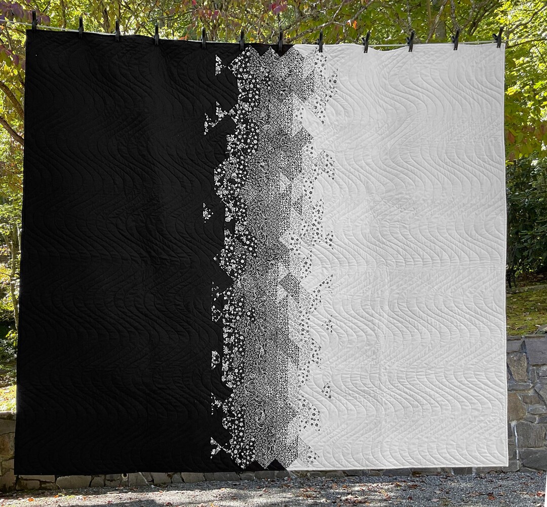 Black & White Contemporary Style Handmade Quilt - Etsy