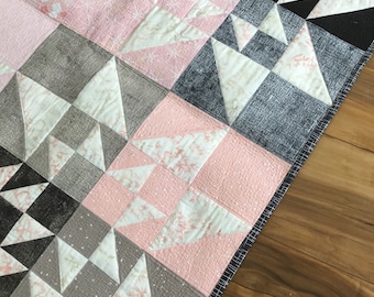 Pink and Grey Handmade Quilt